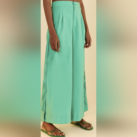 Side Braided Linen Pants by FARM RiO Size S NWT